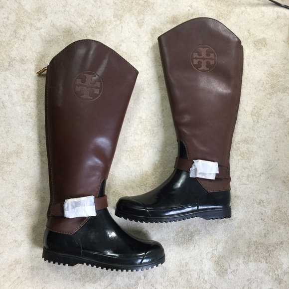 Tory Burch Logo Rain Boots Boots, 5M - Picture 6 of 8